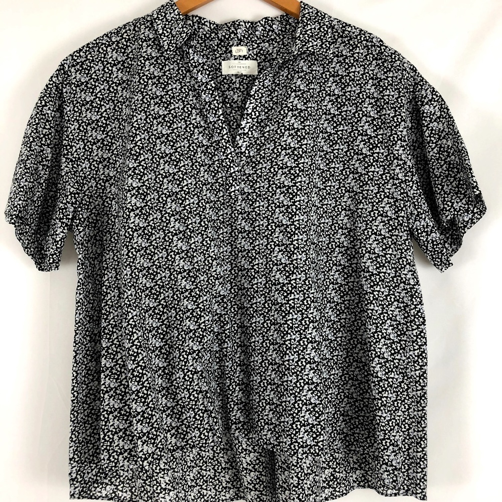LOFT Floral Short Sleeve Blouse
